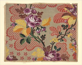 Mise-en-carte (Point-paper), France, 1760s. Preparatory technical drawing for a patterned silk, instructions for the weaver.