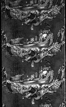 The Battle of Navarino (Furnishing Fabric), England, c. 1827. Sailing ship and galley.
