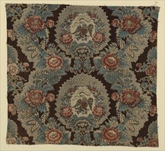 E Pluribus Unum (From the Many, One) (Furnishing Fabric), Manchester, 1825/35. Floral print with American eagle.