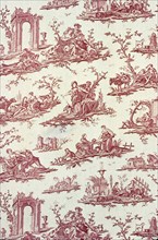 Le Mouton Chéri (Furnishing Fabric), Nantes, c. 1785. The Pet Sheep Engraved by Louis Marin Bonnet after Francois Boucher, manufactured by Petitpierre Freres & Cie.