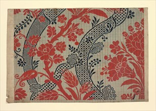 Mise-en-carte (Point-paper), France, 1775/1825. Preparatory technical drawing for a patterned silk, instructions for the weaver.