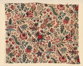 Fragment (Furnishing Fabric), France, 1775/1800. Floral print with pineapples.