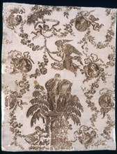 Shakespeare and Garrick (Furnishing Fabric), England, c. 1790. Designed by Louis Francois Roubillac.