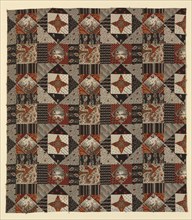 Centennial Print (Furnishing Fabric), New Hampshire, c. 1875. Floral patchwork effect design produced to celebrate the 100th anniversary of the signing of the US Declaration of Independence, with patr...