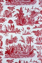 'Paul and Virginie' Furnishing Fabric, Nantes, c. 1795. Scenes from the story by Bernardin de Saint-Pierre, manufactured by Petitpierre et Cie.