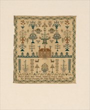 Sampler, North Carolina, 1836. 'Mary Burr Her Work Aged 12 Years 1836; My Mother Taught Me This Needle Work To Do'.