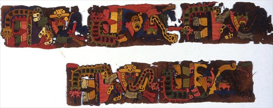 Fragments (Border), Peru, 100 B.C./A.D. 200. Nazca Valley, Coyungo.