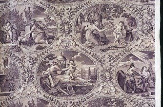 Allegorie à l'Amour (Homage to Love) (Furnishing Fabric), Nantes, c. 1815. Possibly after Angelica Kauffman, manufactured by Favre-Petitpierre & Cie.