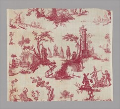 Don Quichotte (Don Quixote) (Furnishing Fabric), France, c. 1785. Scenes from the novel by Cervantes. Possibly after design by Jean Jacques Lagrenèe le Jeune after engravings by Charles Nicolas Cochin...
