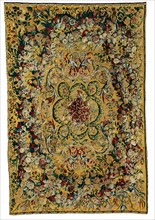 Table Carpet with Garlands of Flowers and Rinceaux, Flanders, 1650/75.