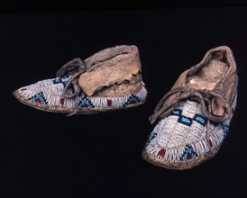 Pair of child's moccasins, Plains, possibly Sioux, c. 1885.