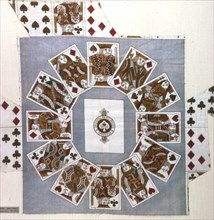 Handkerchief, Rhode Island, 1875/1900. Playing cards design.