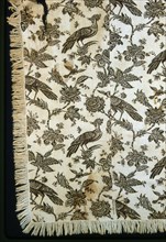 Panel (Furnishing Fabric), England, c. 1760/70. Floral print with exotic birds. Probably manufactured by Bromley Hall Print Works.