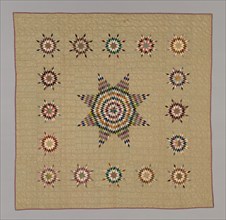 Bedcover (Lone Star Variation Quilt), Connecticut, c. 1845/50.