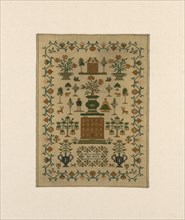 Sampler, United States, 1800/25. 'Emma Riches Her Work Aged 13 Years'.