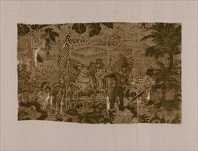 Panel (Furnishing Fabric), United States, 1848/50. Battle scene.