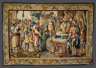Antony Presents Artavasdes, King of the Armenians, to Cleopatra, from The Story of Antony and Cleopatra, Flanders, c. 1640. Woven at the workshop of Everard III Leyniers
