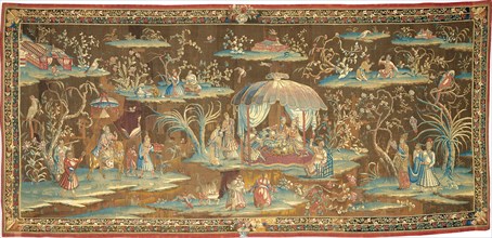 The Tent, from an Indo-Chinese or Indian Series, England, 1700/25. Woven at the London workshop of John Vanderbank, Michael Mazarind, or Leonard Chabaneix.