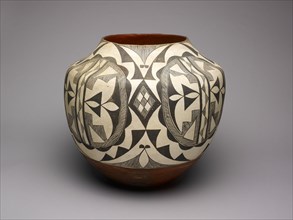 Black-and-White Storage Jar with Abstract Geometric Motifs, 1890s.