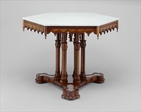 Belmead Center table, c. 1846. Table from Belmead, the Gothic Revival villa of builder Philip St. George Cocke of Powhatan County, Virginia. Designed by Alexander Jackson Davis, probably made by Alexa...