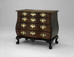 Chest of Drawers, 1760/90. Serpentine-front bombé chest attributed to John Cogswell.