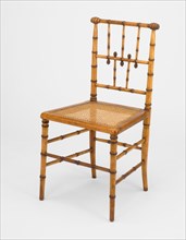 Side Chair, c. 1890. Maple chair in faux-bamboo style with cane seat, made in USA to compete with Japanese bamboo furniture. Attributed to R. J. Horner and Company.