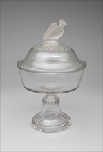Old Abe/Frosted Eagle pattern compote, 1880/90. Attributed to the Crystal Glass Company.