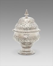 Covered Sugar Bowl, 1765/75. Rococo chased work floral design.