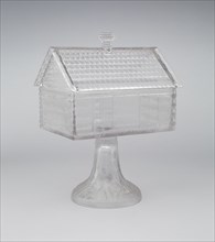 Log Cabin pattern covered compote, c. 1875.