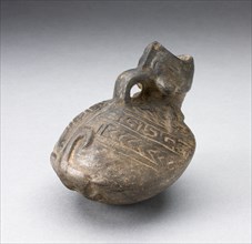 Pitcher in the Form of an Open Mouthed Animal with Geometric Incising on Back, A.D. 1000/1400.