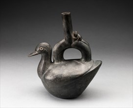 Single Spout Blackware Vessel in the Form of a Duck, A.D. 1000/1400.