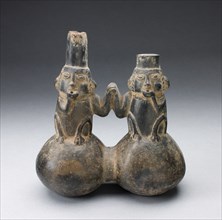 Double Vessel in the Form of Two Figures Drinking and Holding Hands, A.D. 1000/1400.