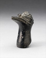 Fragment from a Blackware Vessel in the Form of a Crested Bird Head, A.D. 1000/1400.