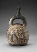 Stirrup Spout Vessel with Relief Depicting a Mythic Hunting Scene, A.D. 1200/1450.