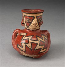 Vessel in the Form of a Figure with Geometric Face and Body Paint, 500 B.C./A.D. 200.