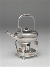Tea kettle, 1877, and stand, 1889. Design attributed to Edward C. Moore.