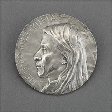 Ne-I-So-Meh - Yuma, 1904. Profile medallion of a Native American man.