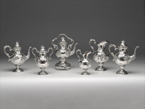 Tea and Coffee Service, 1840/51. Grapes and vine leaves relief decoration.
