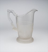 Westward Ho!/Pioneerpattern pitcher, c. 1876.