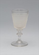 Westward Ho!/Pioneer pattern cordial glass, c. 1876.
