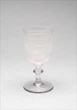 Westward Ho!/Pioneer pattern goblet (one of a set of four), c. 1876.