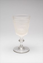 Westward Ho!/Pioneer pattern goblet (fourth of a set of four), c. 1876.