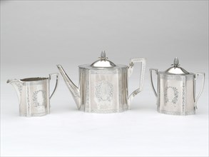 Tea Service, 1862. Creamer, teapot and sugar bowl.