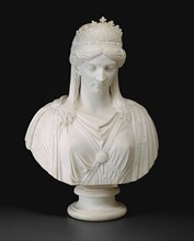 Zenobia, Queen of Palmyra, modeled c. 1859; carved after 1859. White marble bust of Septimia Zenobia, queen of the Palmyrene Empire in Syria, who conquered Egypt and much of Asia Minor before her defe...