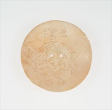 Disc from an Earflare Inscied with a Figure in Contoured Pose, A.D. 1200/1500.