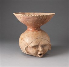 Open-Necked Vessel in the Form of a Human Head, Possibly Deceased, c. A.D. 200.