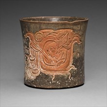 Carved Vessel Depicting a Lord Wearing a Water-Lily Headdress, A.D. 600/800.