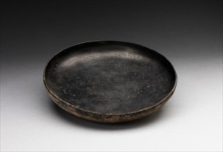 Blackware Plate with Fish Incised in Interior, 500/150 B.C.