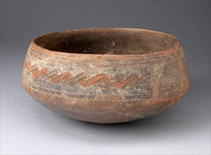 Bowl Incised and Painted with Interlocking Geometric Band, 650/150 B.C.