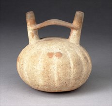 Double Spout and Bridge Vessel in the Form of a Ridged Gourd, 650/150 B.C.